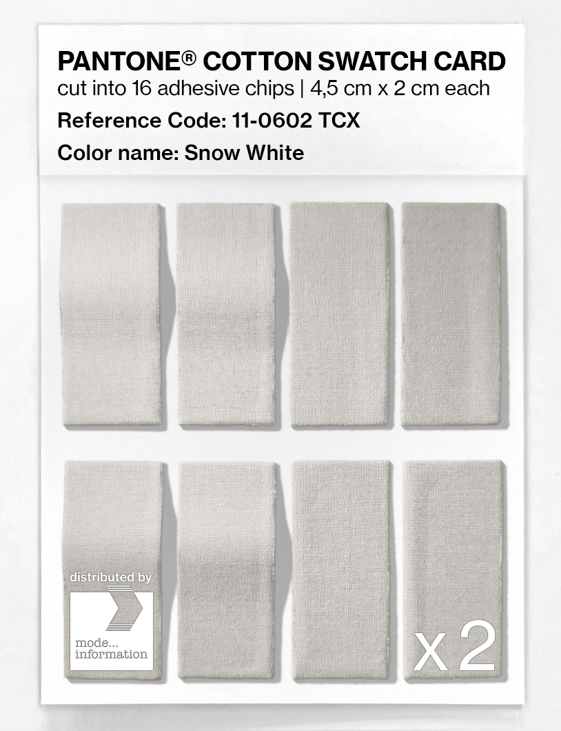 Product image 5 of the product “PANTONE® COTTON SWATCH CARD 11-0602 TCX Snow White ”