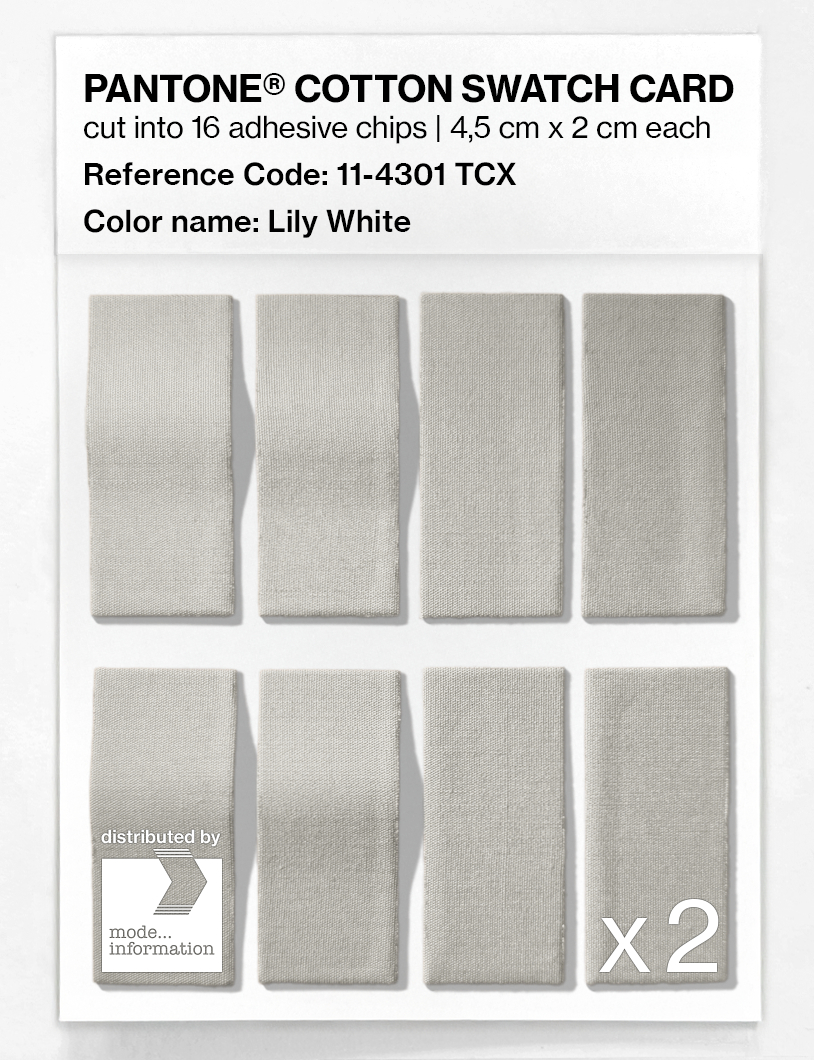 Product image 5 of the product “PANTONE® COTTON SWATCH CARD 11-4301 TCX Lily White ”