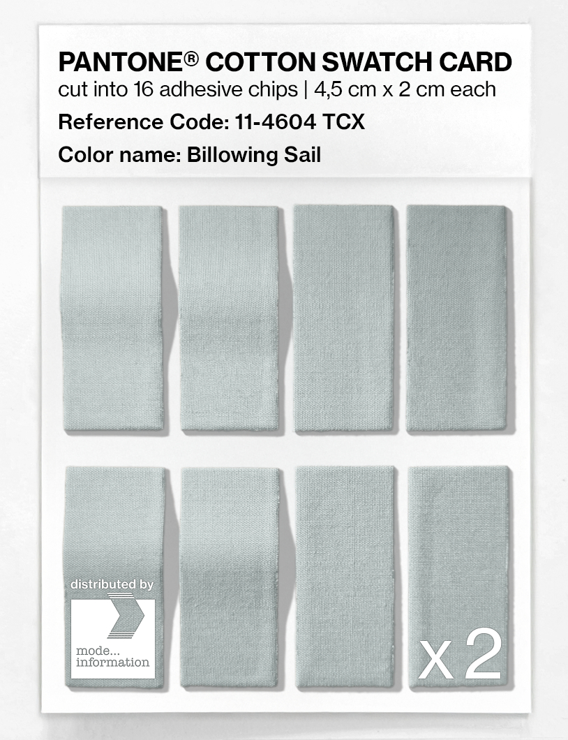 Product image 5 of the product “PANTONE® COTTON SWATCH CARD 11-4604 TCX Billowing Sail ”