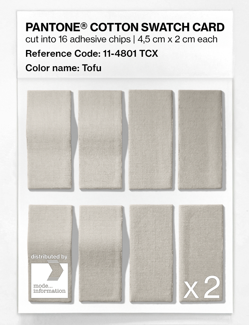 Product image 5 of the product “PANTONE® COTTON SWATCH CARD 11-4801 TCX Tofu ”
