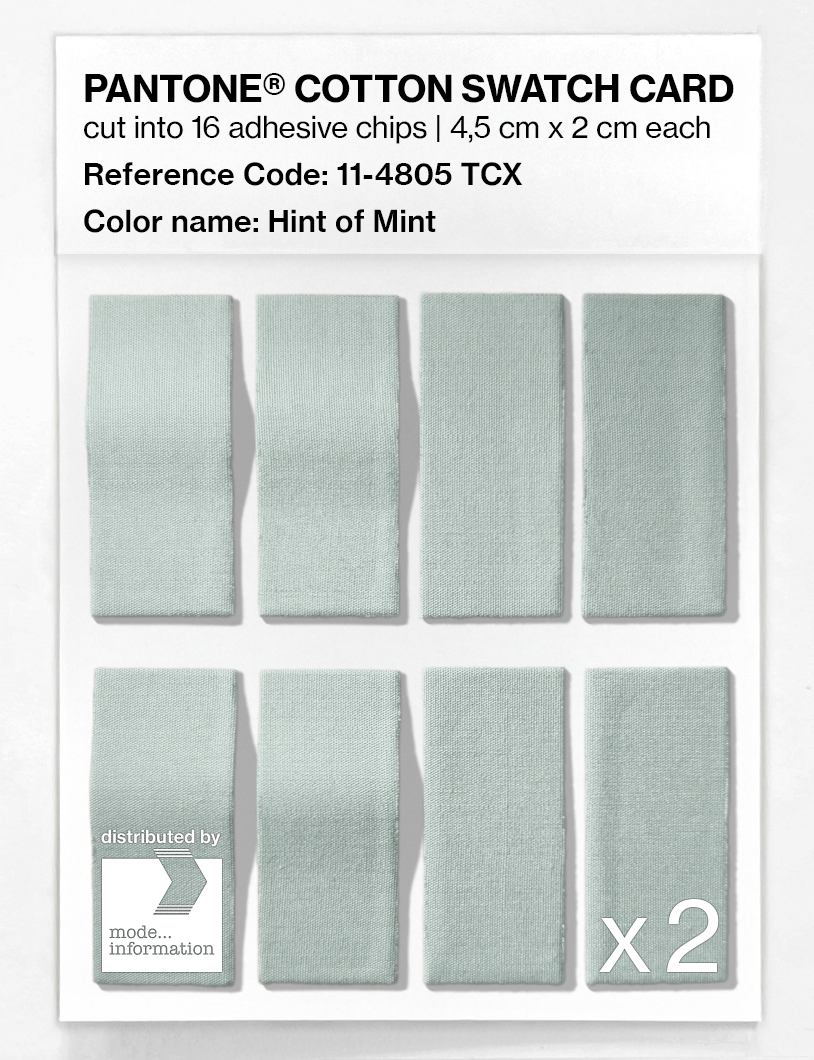 Product image 5 of the product “PANTONE® COTTON SWATCH CARD 11-4805 TCX Hint of Mint ”