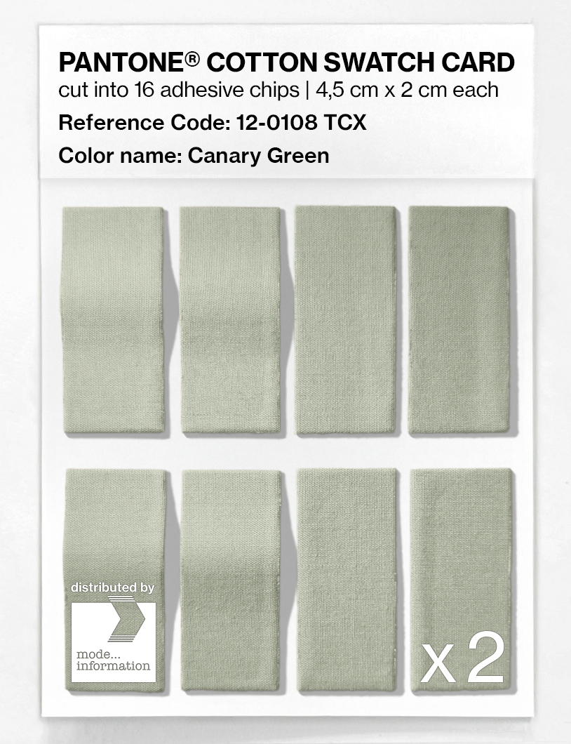 Product image 5 of the product “PANTONE® COTTON SWATCH CARD 12-0108 TCX Canary Green ”