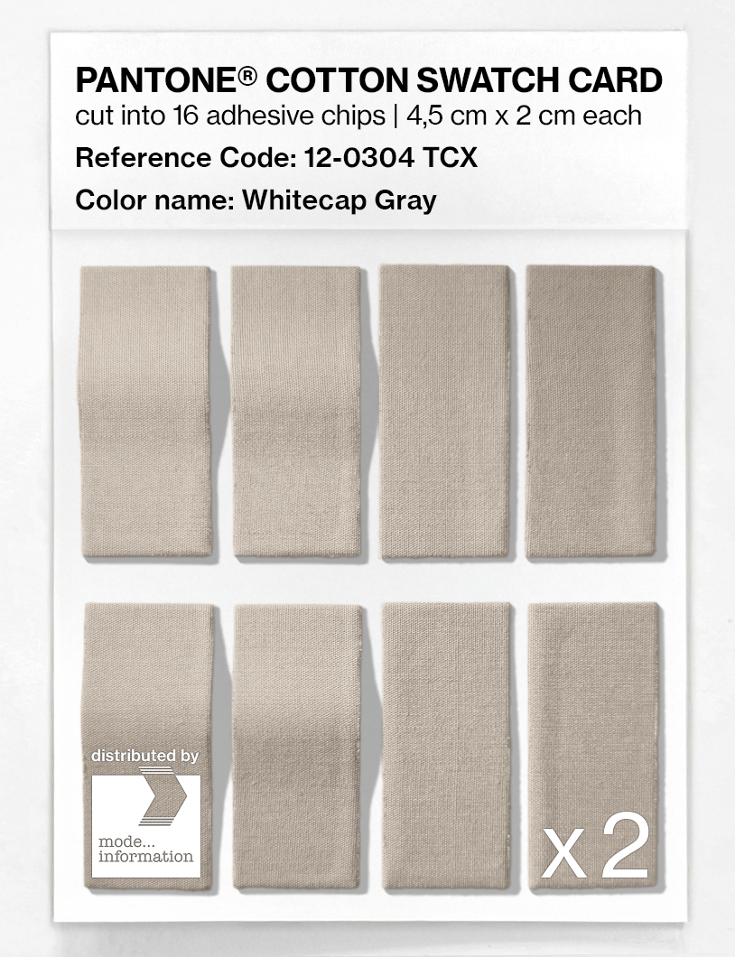 Product image 5 of the product “PANTONE® COTTON SWATCH CARD 12-0304 TCX Whitecap Gray ”
