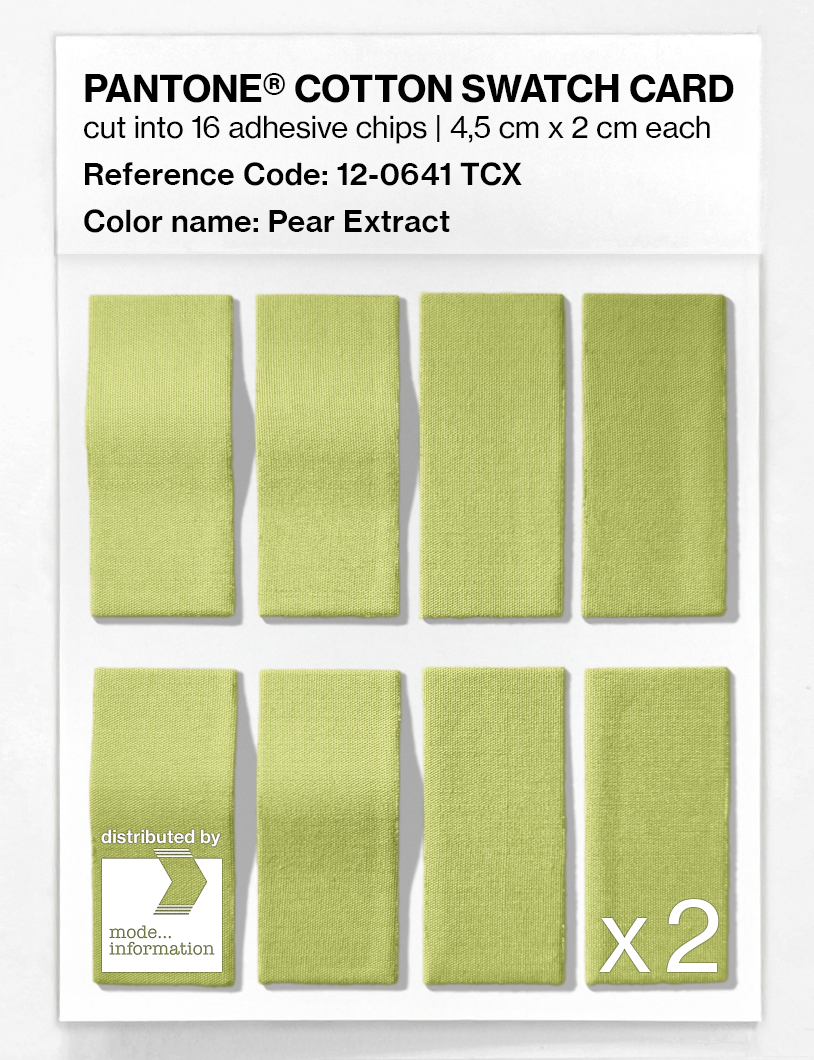 Product image 5 of the product “PANTONE® COTTON SWATCH CARD 12-0641 TCX Pear Extract ”