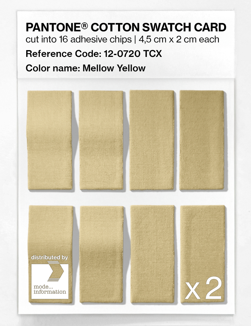Product image 5 of the product “PANTONE® COTTON SWATCH CARD 12-0720 TCX Mellow Yellow ”