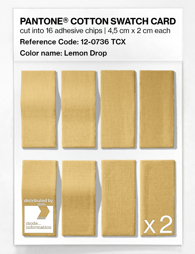 Product image 5 of the product “PANTONE® COTTON SWATCH CARD 12-0736 TCX Lemon Drop ”