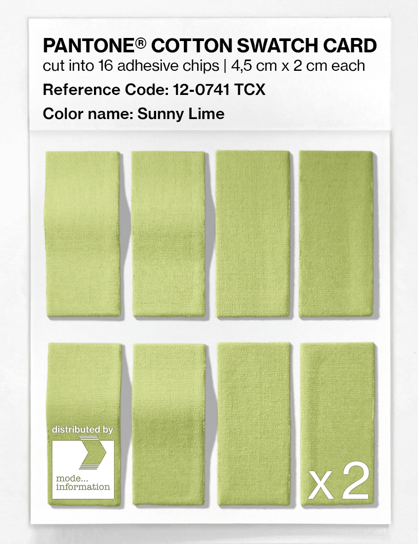 Product image 5 of the product “PANTONE® COTTON SWATCH CARD 12-0741 TCX Sunny Lime ”