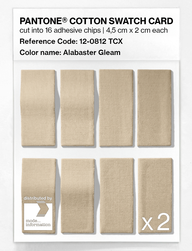 Product image 5 of the product “PANTONE® COTTON SWATCH CARD 12-0812 TCX Alabaster Gleam ”