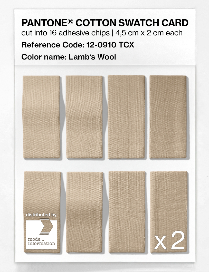 Product image 5 of the product “PANTONE® COTTON SWATCH CARD 12-0910 TCX Lamb's Wool ”