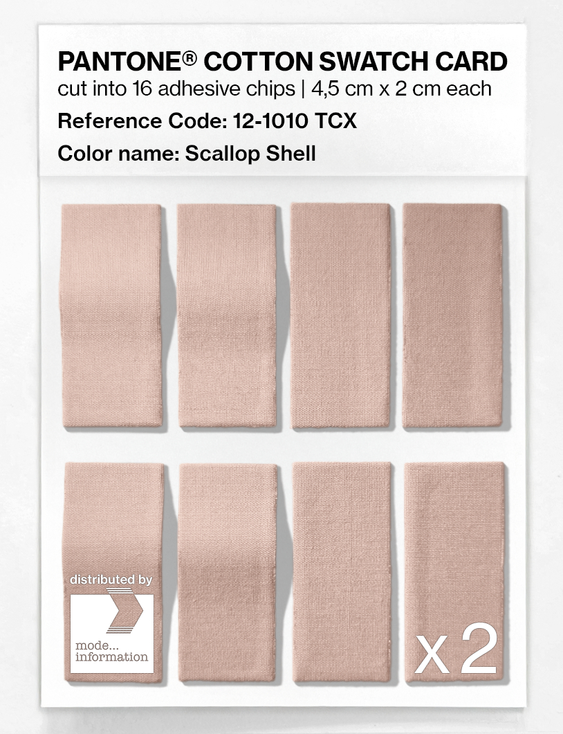Product image 5 of the product “PANTONE® COTTON SWATCH CARD 12-1010 TCX Scallop Shell ”