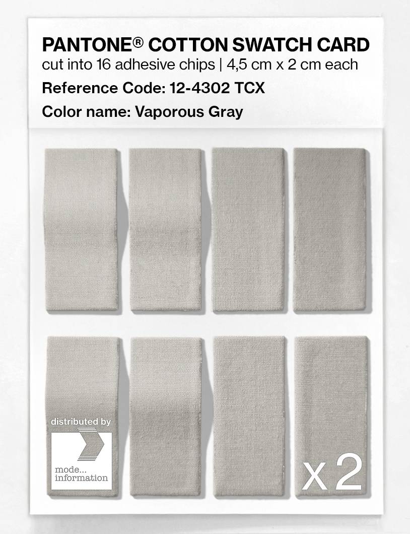 Product image 5 of the product “PANTONE® COTTON SWATCH CARD 12-4302 TCX Vaporous Gray ”