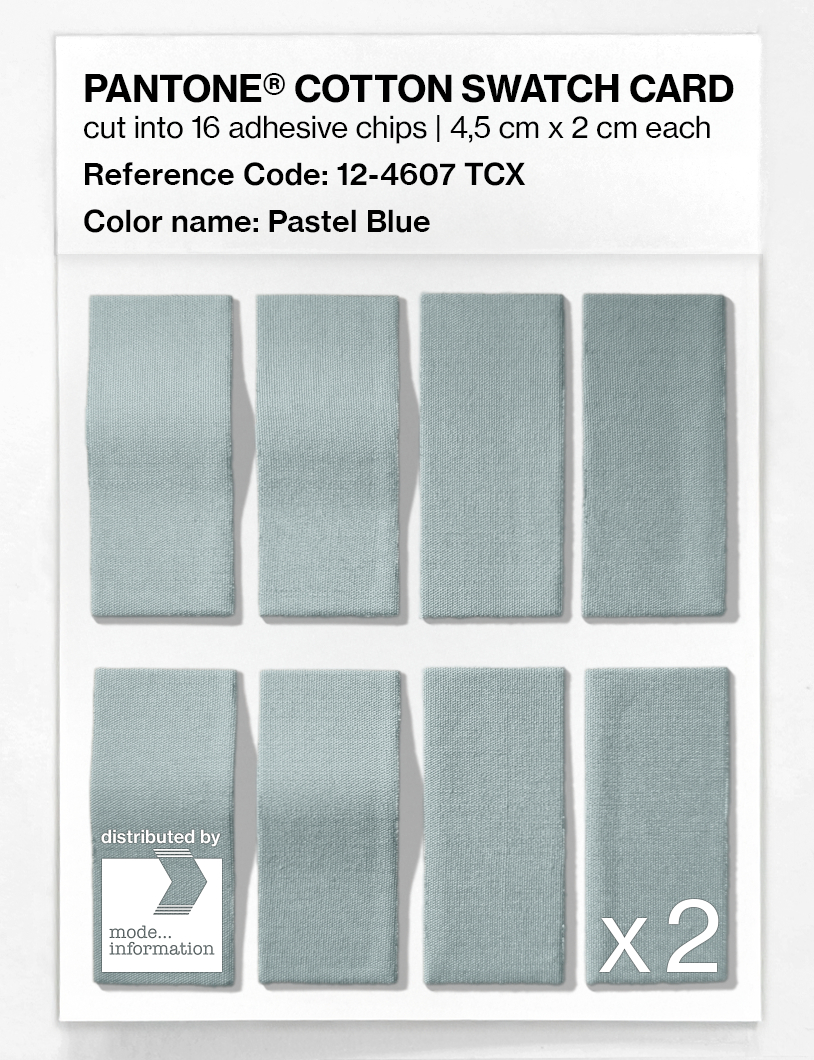 Product image 5 of the product “PANTONE® COTTON SWATCH CARD 12-4607 TCX Pastel Blue ”