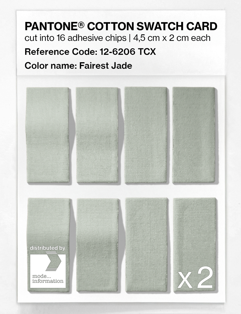 Product image 5 of the product “PANTONE® COTTON SWATCH CARD 12-6206 TCX Fairest Jade ”