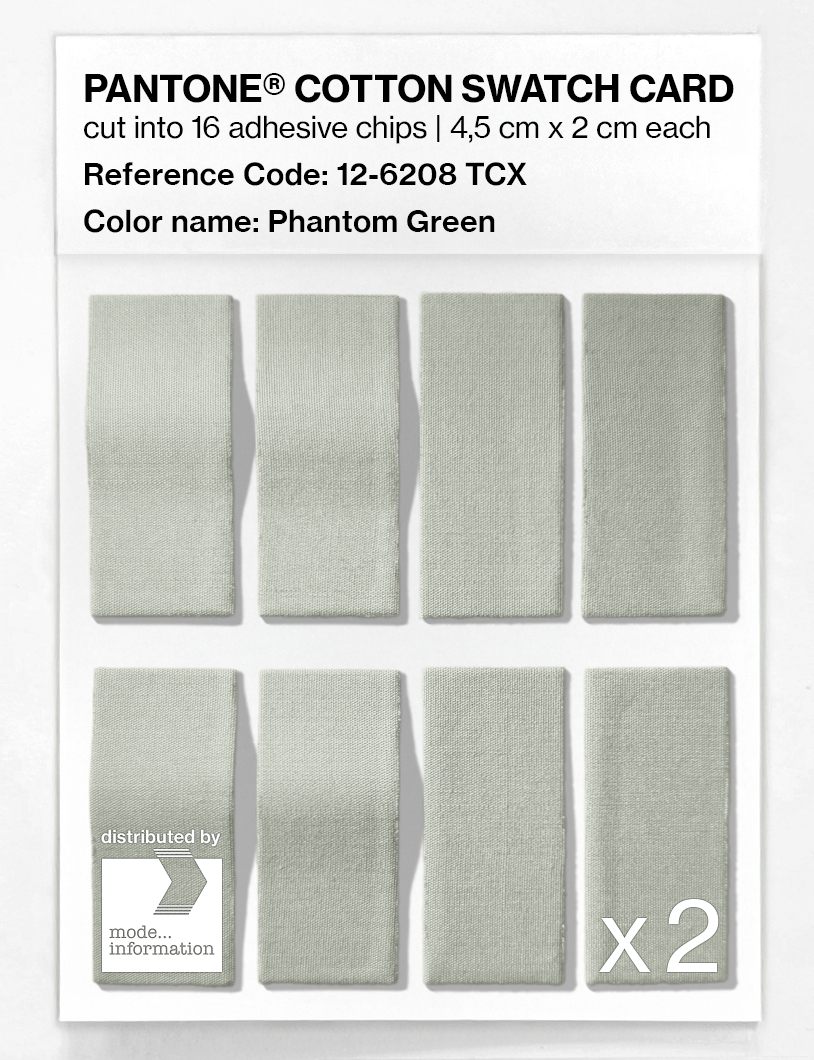Product image 5 of the product “PANTONE® COTTON SWATCH CARD 12-6208 TCX Phantom Green ”