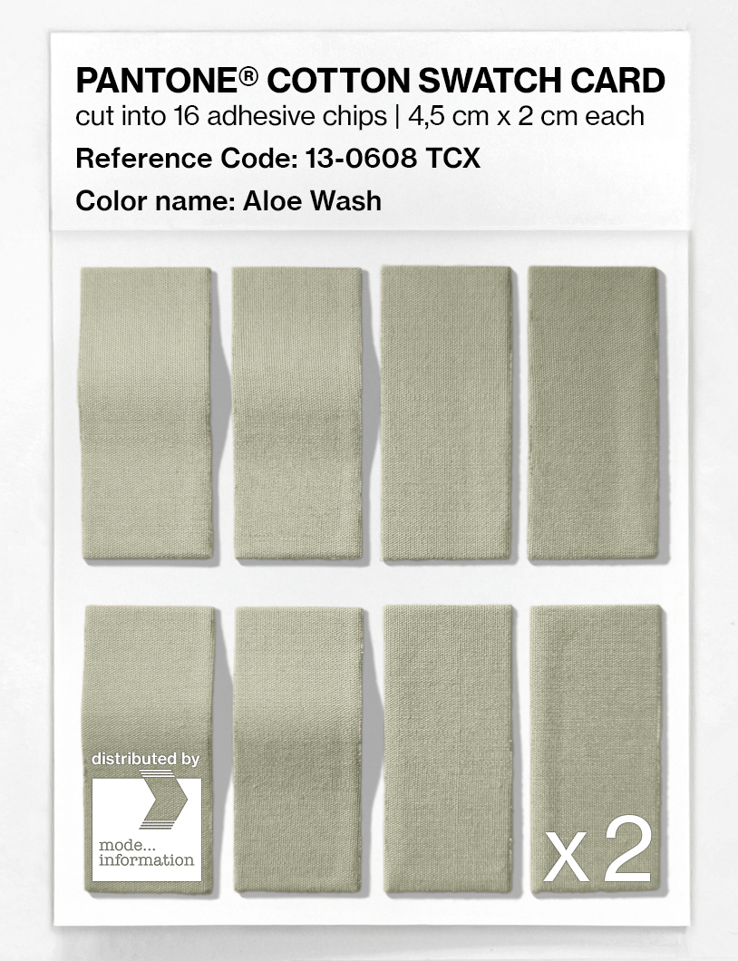Product image 5 of the product “PANTONE® COTTON SWATCH CARD 13-0608 TCX Aloe Wash ”
