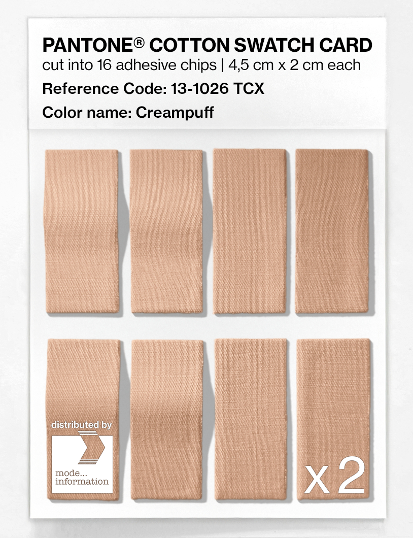 Product image 5 of the product “PANTONE® COTTON SWATCH CARD 13-1026 TCX Creampuff ”