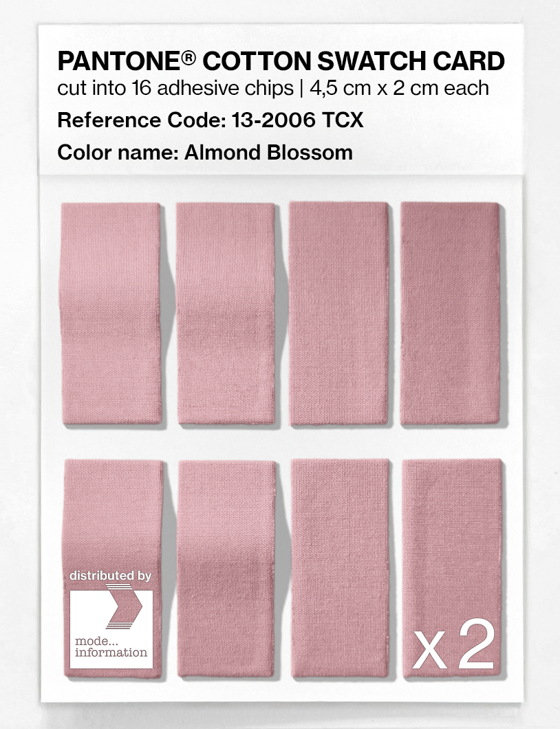 Product image 5 of the product “PANTONE® COTTON SWATCH CARD 13-2006 TCX Almond Blossom ”