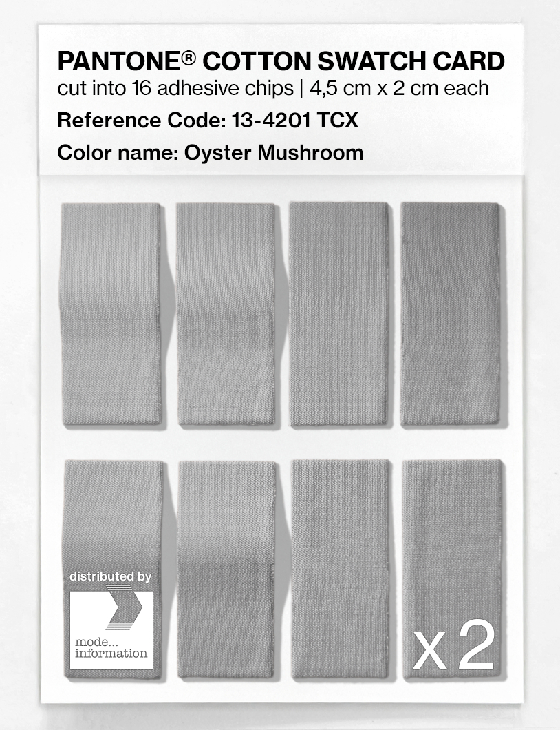 Product image 5 of the product “PANTONE® COTTON SWATCH CARD 13-4201 TCX Oyster Mushroom ”