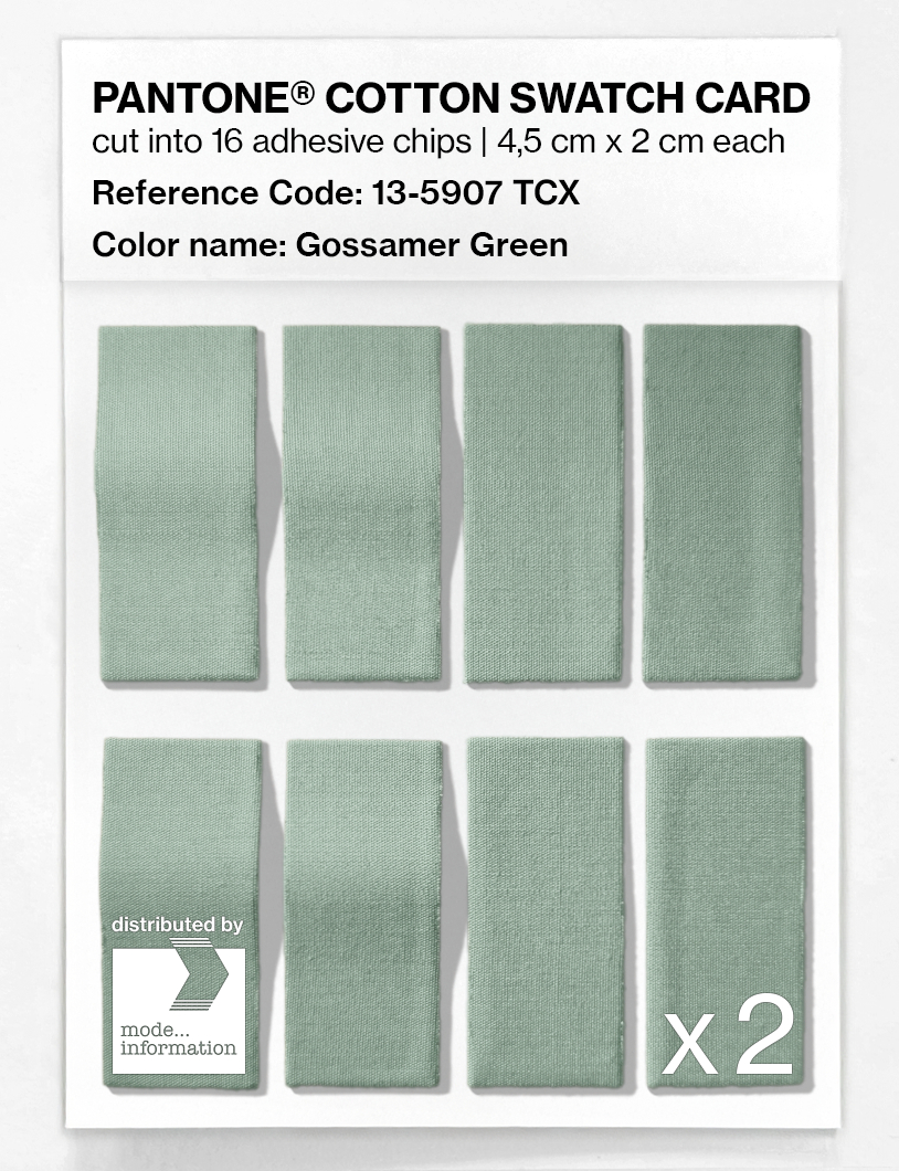 Product image 5 of the product “PANTONE® COTTON SWATCH CARD 13-5907 TCX Gossamer Green ”