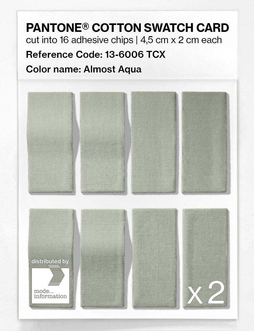Product image 5 of the product “PANTONE® COTTON SWATCH CARD 13-6006 TCX Almost Aqua ”