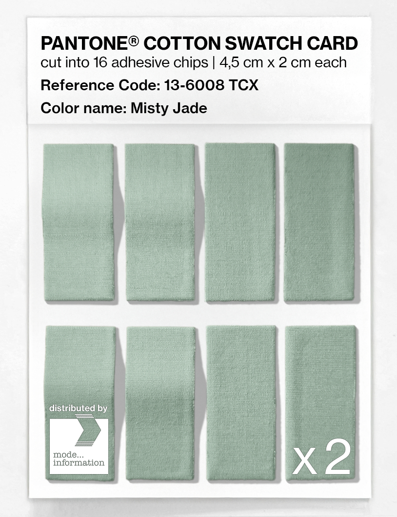 Product image 5 of the product “PANTONE® COTTON SWATCH CARD 13-6008 TCX Misty Jade ”