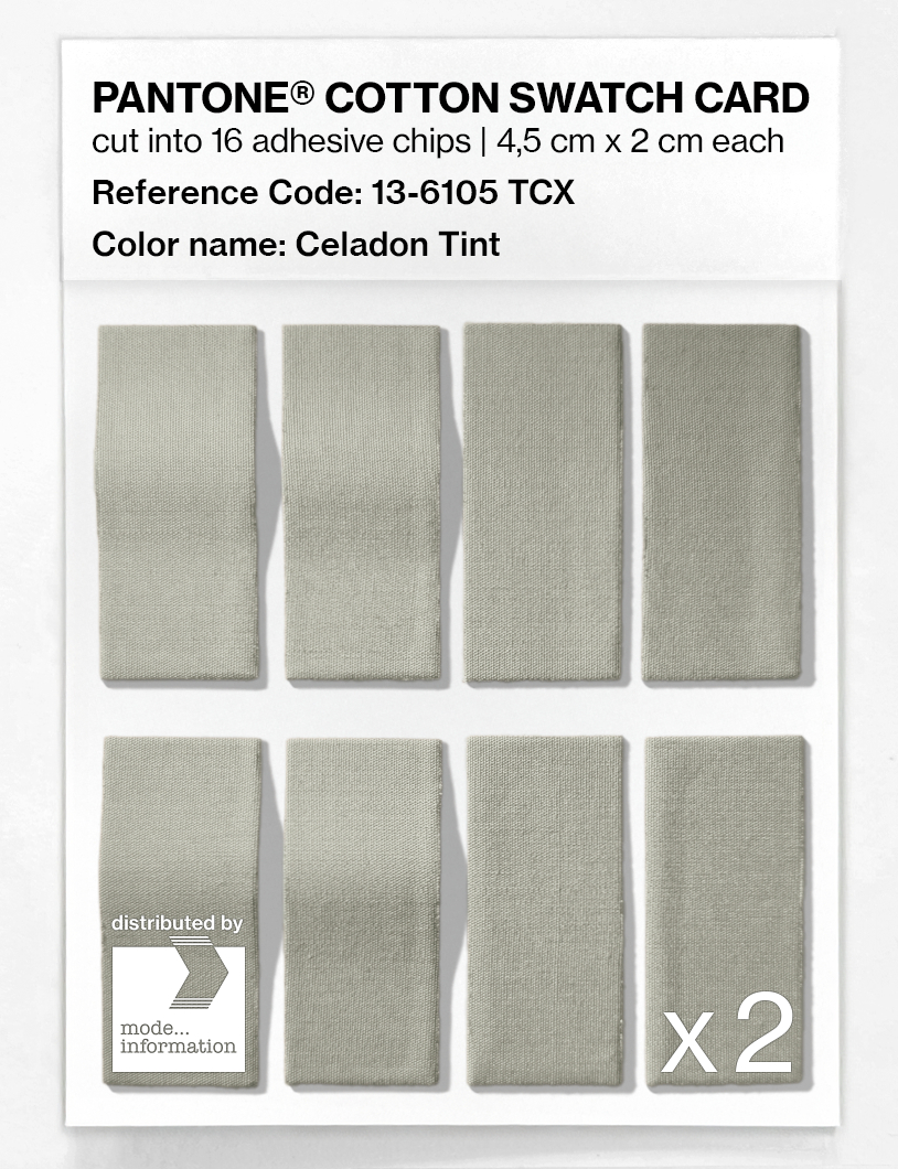 Product image 5 of the product “PANTONE® COTTON SWATCH CARD 13-6105 TCX Celadon Tint ”