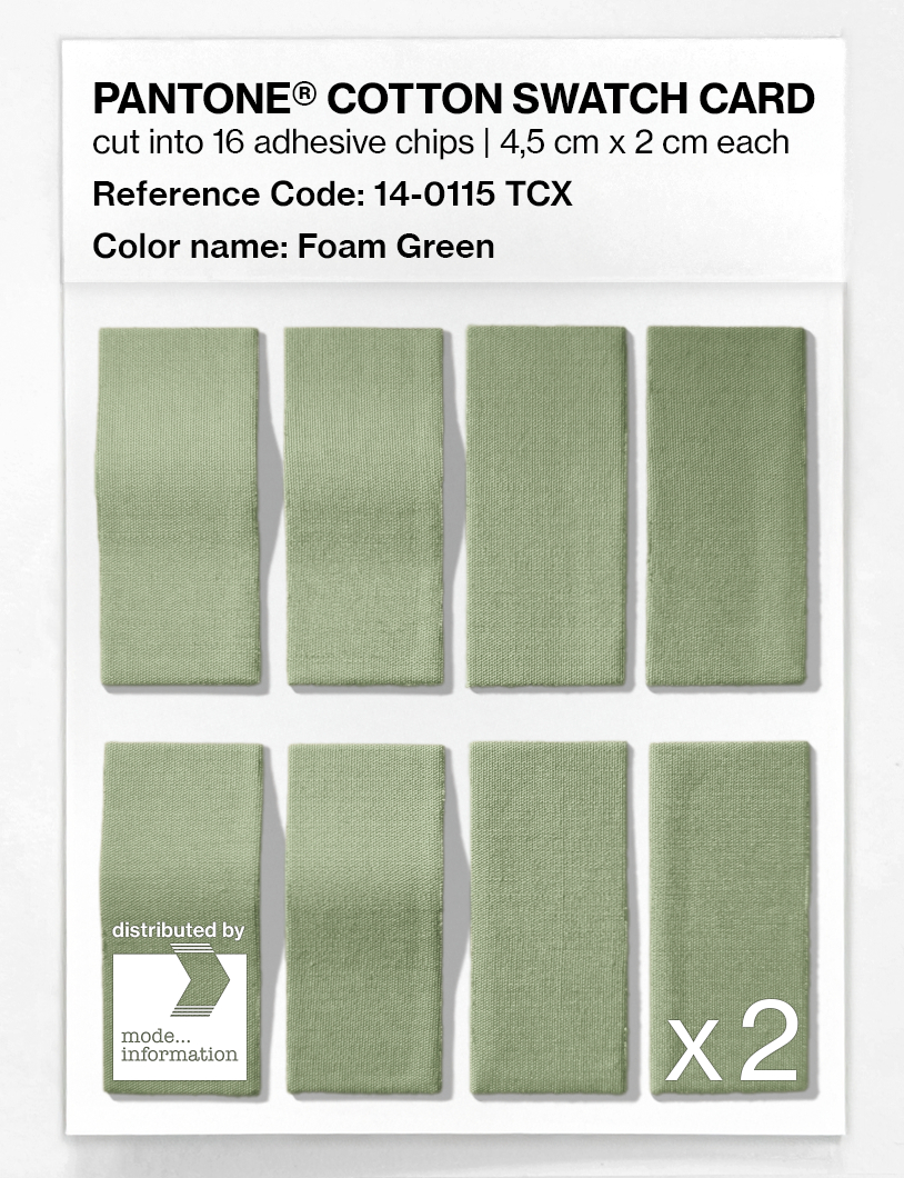 Product image 5 of the product “PANTONE® COTTON SWATCH CARD 14-0115 TCX Foam Green ”