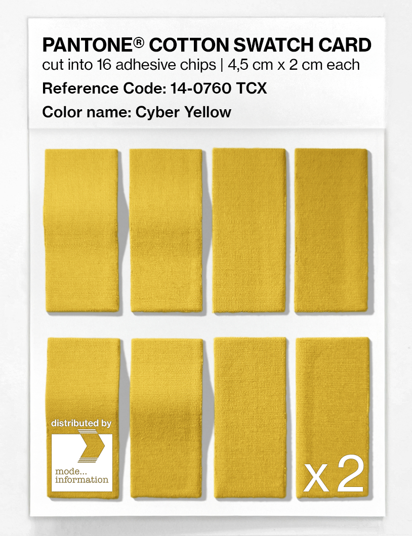Product image 5 of the product “PANTONE® COTTON SWATCH CARD 14-0760 TCX Cyber Yellow ”