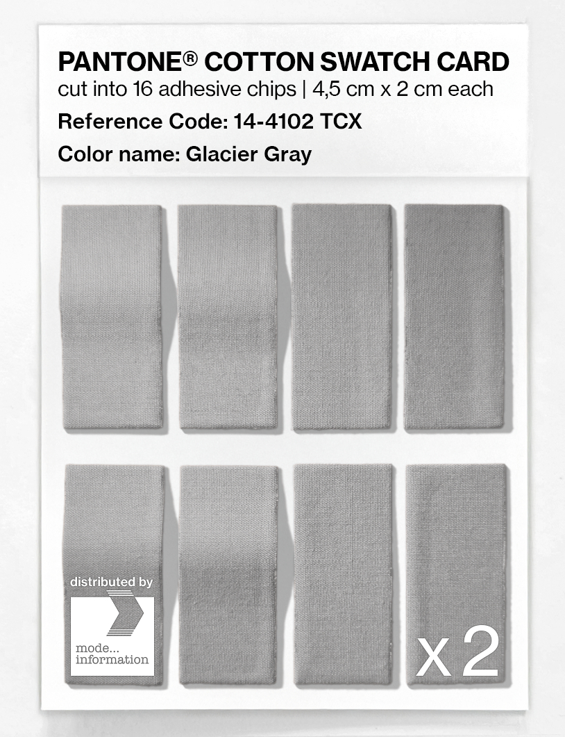 Product image 5 of the product “PANTONE® COTTON SWATCH CARD 14-4102 TCX Glacier Gray ”