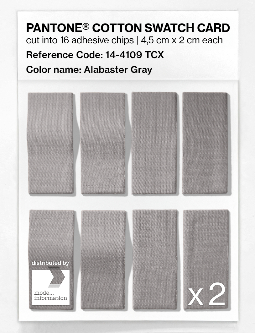 Product image 5 of the product “PANTONE® COTTON SWATCH CARD 14-4109 TCX Alabaster Gray ”
