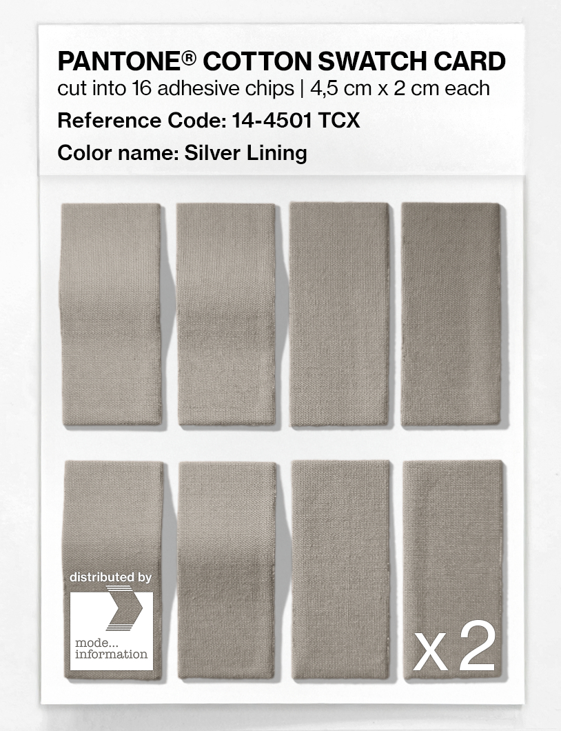 Product image 5 of the product “PANTONE® COTTON SWATCH CARD 14-4501 TCX Silver Lining ”