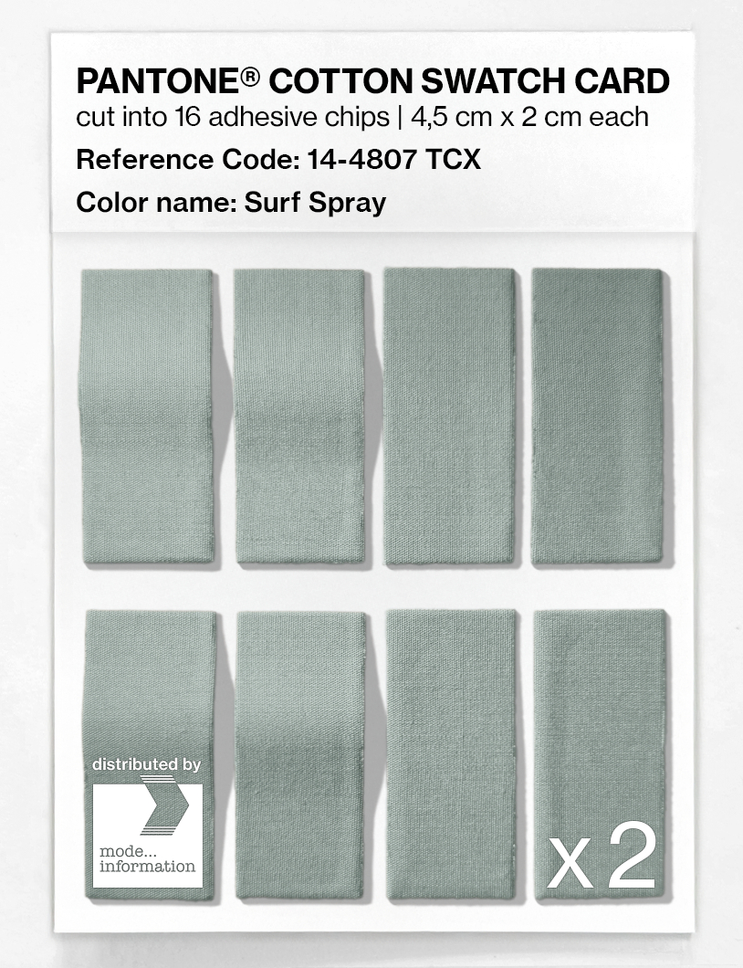 Product image 5 of the product “PANTONE® COTTON SWATCH CARD 14-4807 TCX Surf Spray ”