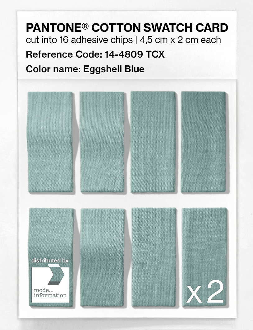 Product image 5 of the product “PANTONE® COTTON SWATCH CARD 14-4809 TCX Eggshell Blue ”