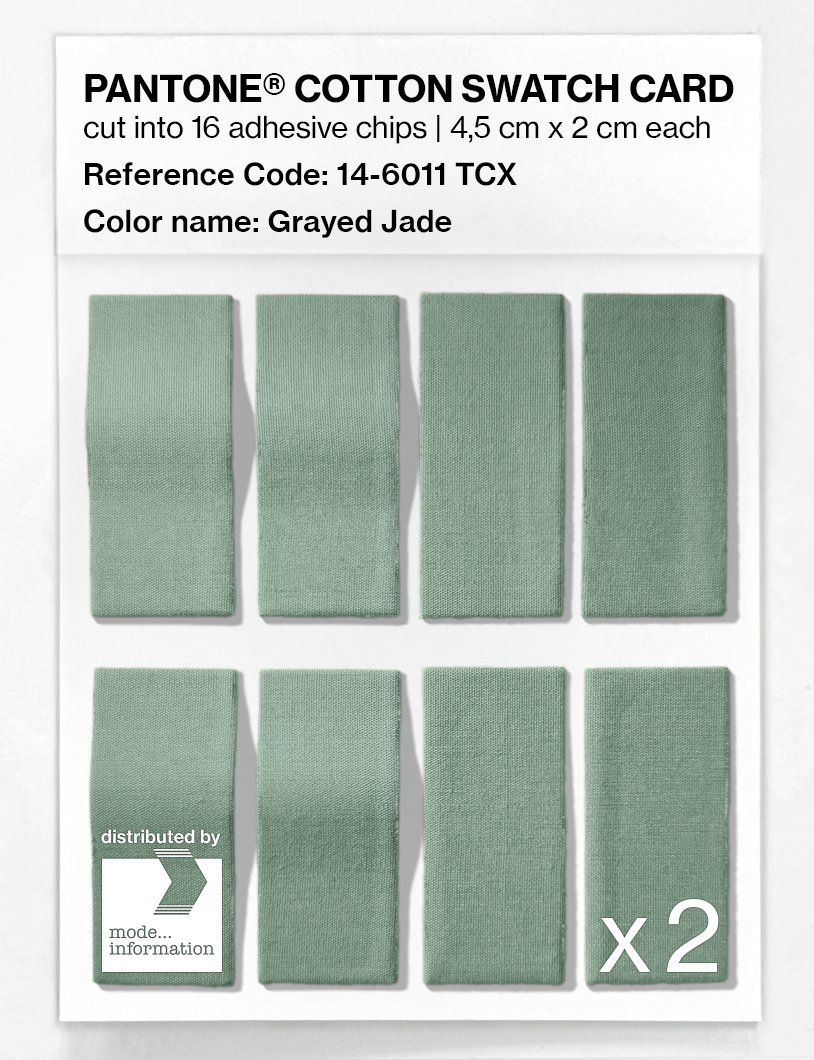 Product image 5 of the product “PANTONE® COTTON SWATCH CARD 14-6011 TCX Grayed Jade ”