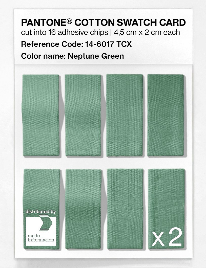 Product image 5 of the product “PANTONE® COTTON SWATCH CARD 14-6017 TCX Neptune Green ”