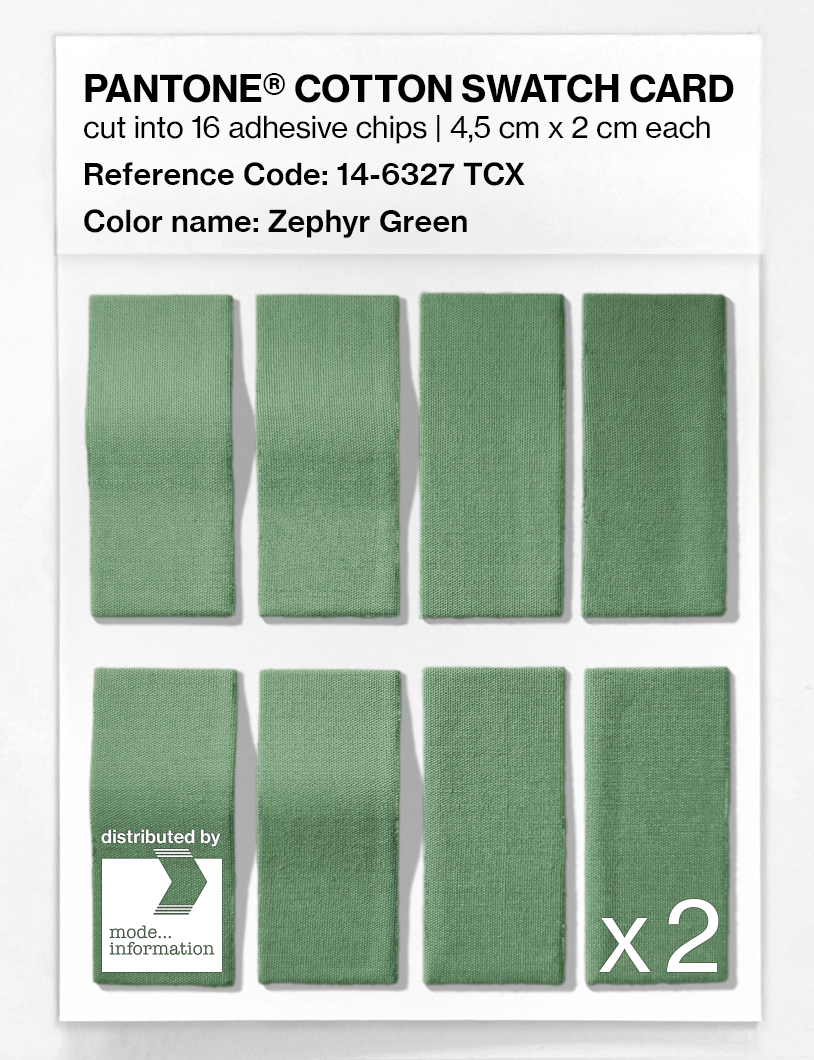 Product image 5 of the product “PANTONE® COTTON SWATCH CARD 14-6327 TCX Zephyr Green ”