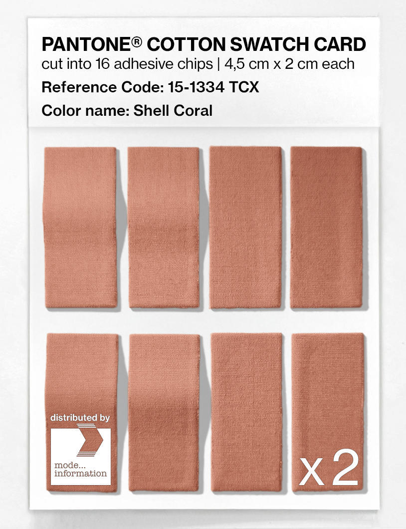 Product image 5 of the product “PANTONE® COTTON SWATCH CARD 15-1334 TCX Shell Coral ”