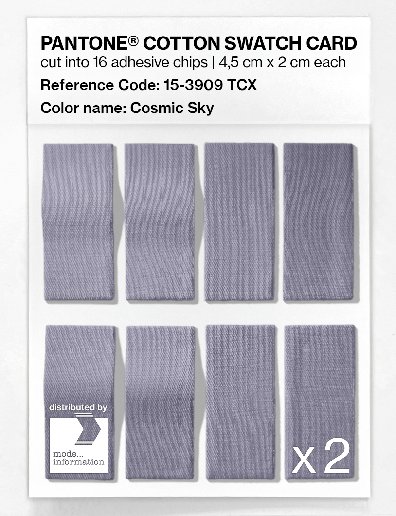 Product image 5 of the product “PANTONE® COTTON SWATCH CARD 15-3909 TCX Cosmic Sky ”