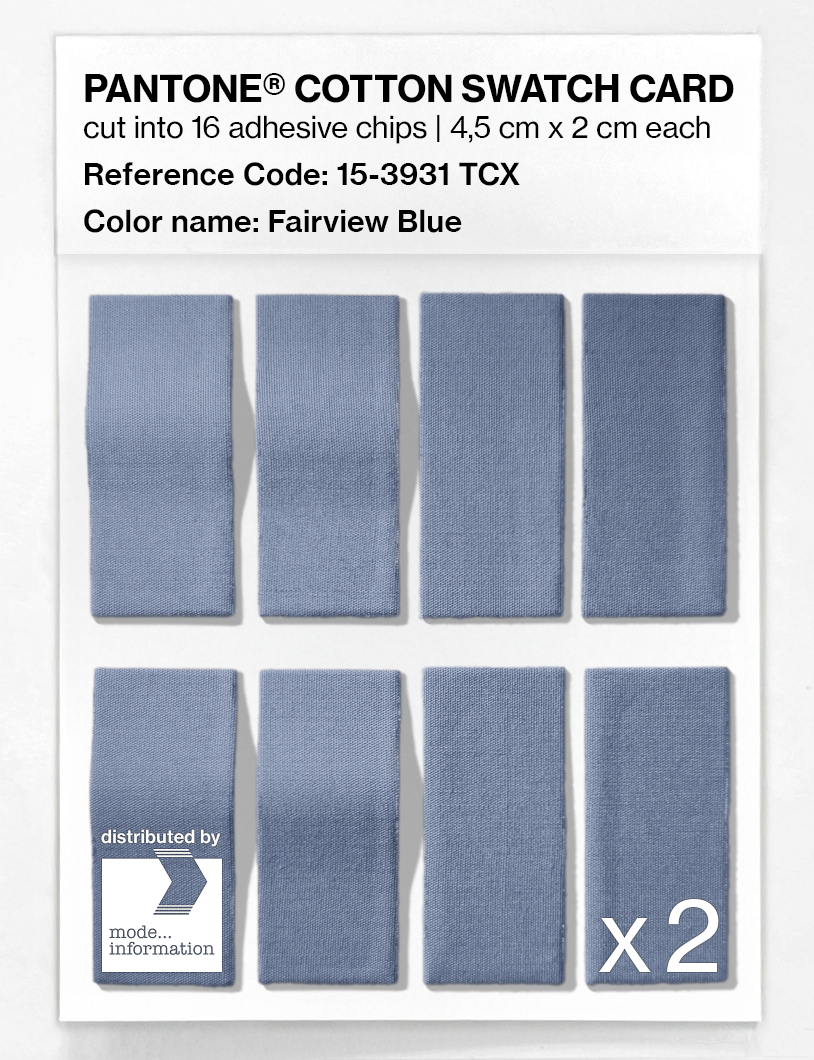 Product image 5 of the product “PANTONE® COTTON SWATCH CARD 15-3931 TCX Fairview Blue ”