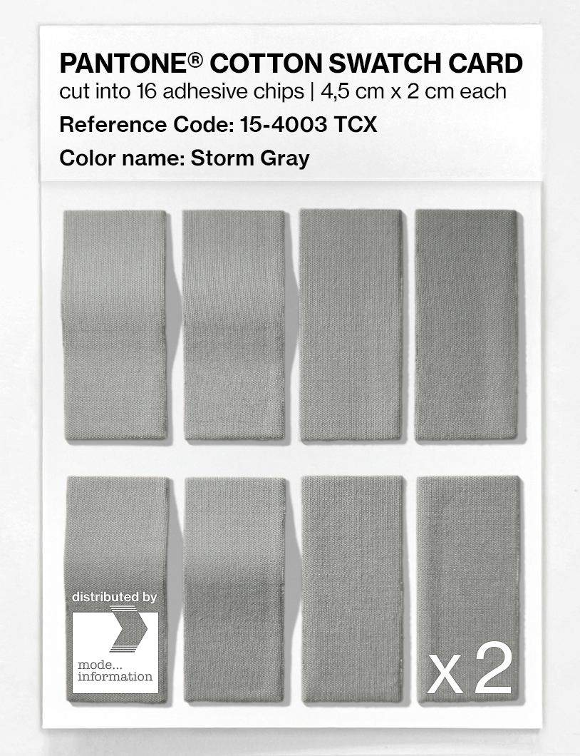 Product image 5 of the product “PANTONE® COTTON SWATCH CARD 15-4003 TCX Storm Gray ”
