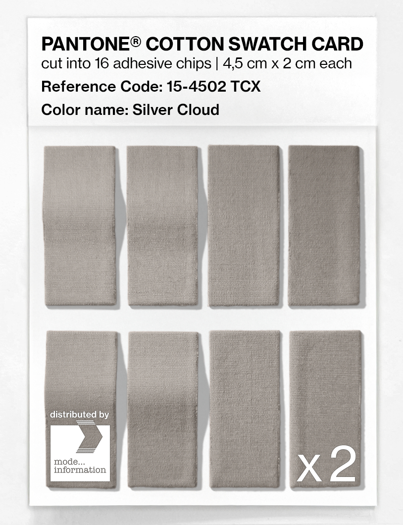 Product image 5 of the product “PANTONE® COTTON SWATCH CARD 15-4502 TCX Silver Cloud ”