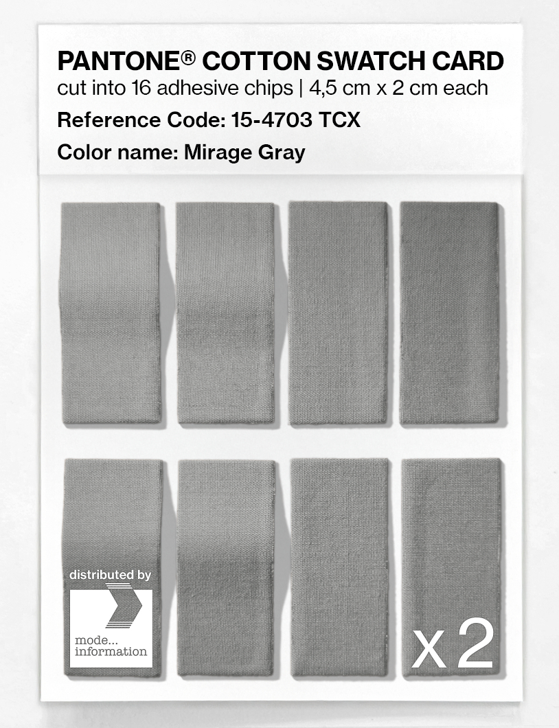 Product image 5 of the product “PANTONE® COTTON SWATCH CARD 15-4703 TCX Mirage Gray ”