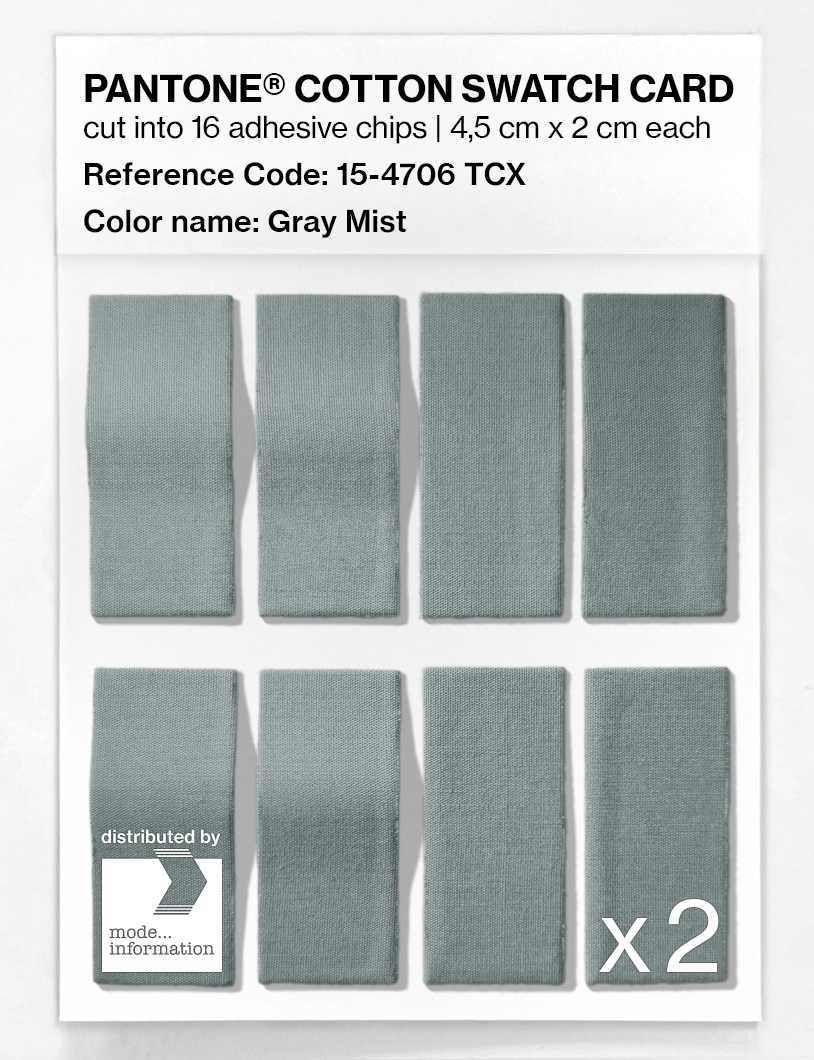 Product image 5 of the product “PANTONE® COTTON SWATCH CARD 15-4706 TCX Gray Mist ”