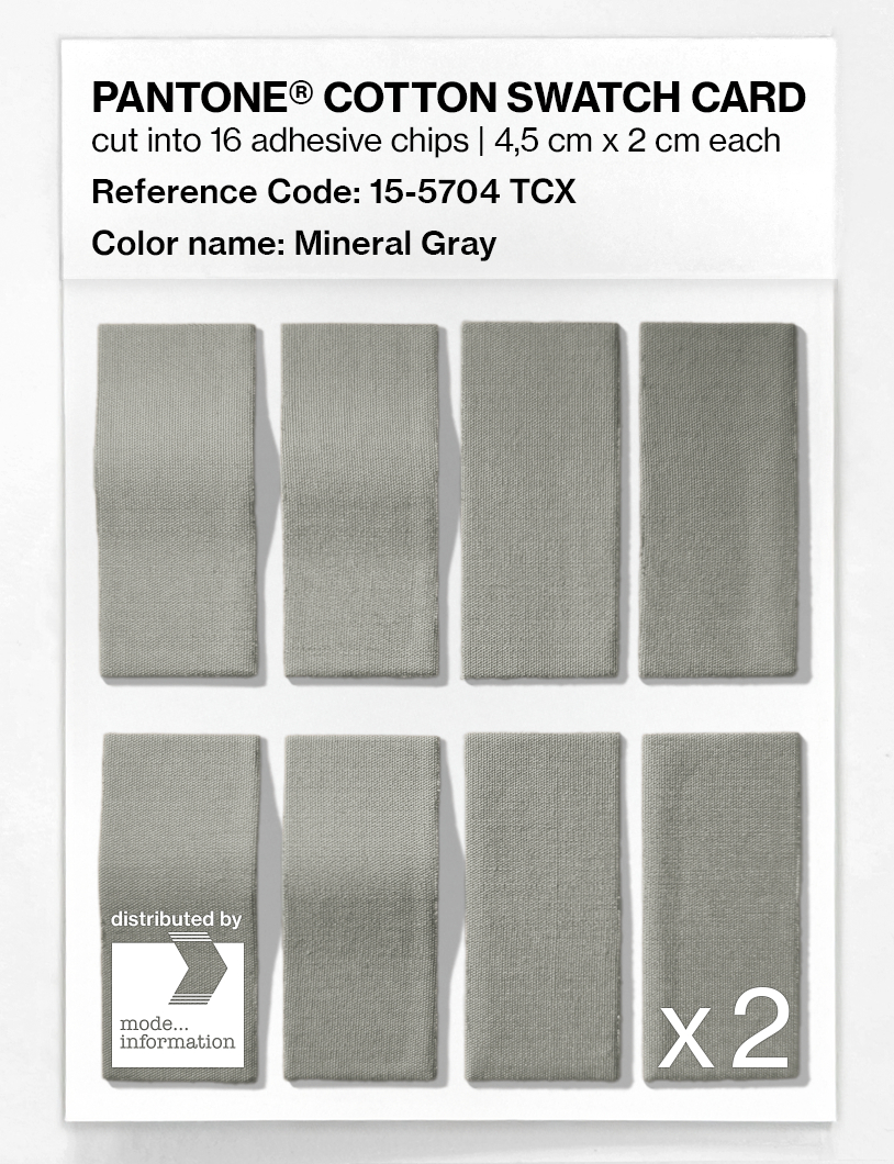 Product image 5 of the product “PANTONE® COTTON SWATCH CARD 15-5704 TCX Mineral Gray ”