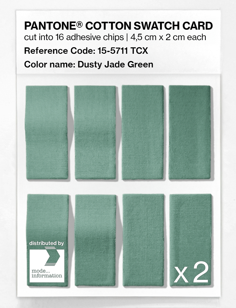 Product image 5 of the product “PANTONE® COTTON SWATCH CARD 15-5711 TCX Dusty Jade Green ”