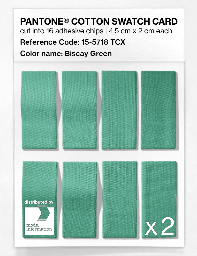 Product image 5 of the product “PANTONE® COTTON SWATCH CARD 15-5718 TCX Biscay Green ”