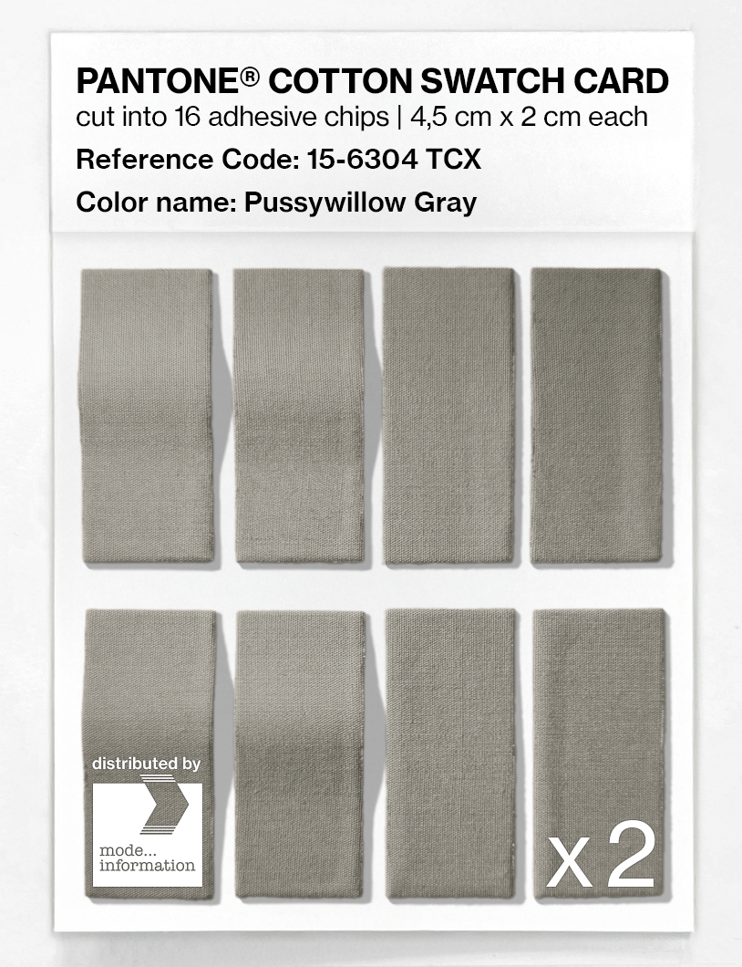 Product image 5 of the product “PANTONE® COTTON SWATCH CARD 15-6304 TCX Pussywillow Gray ”