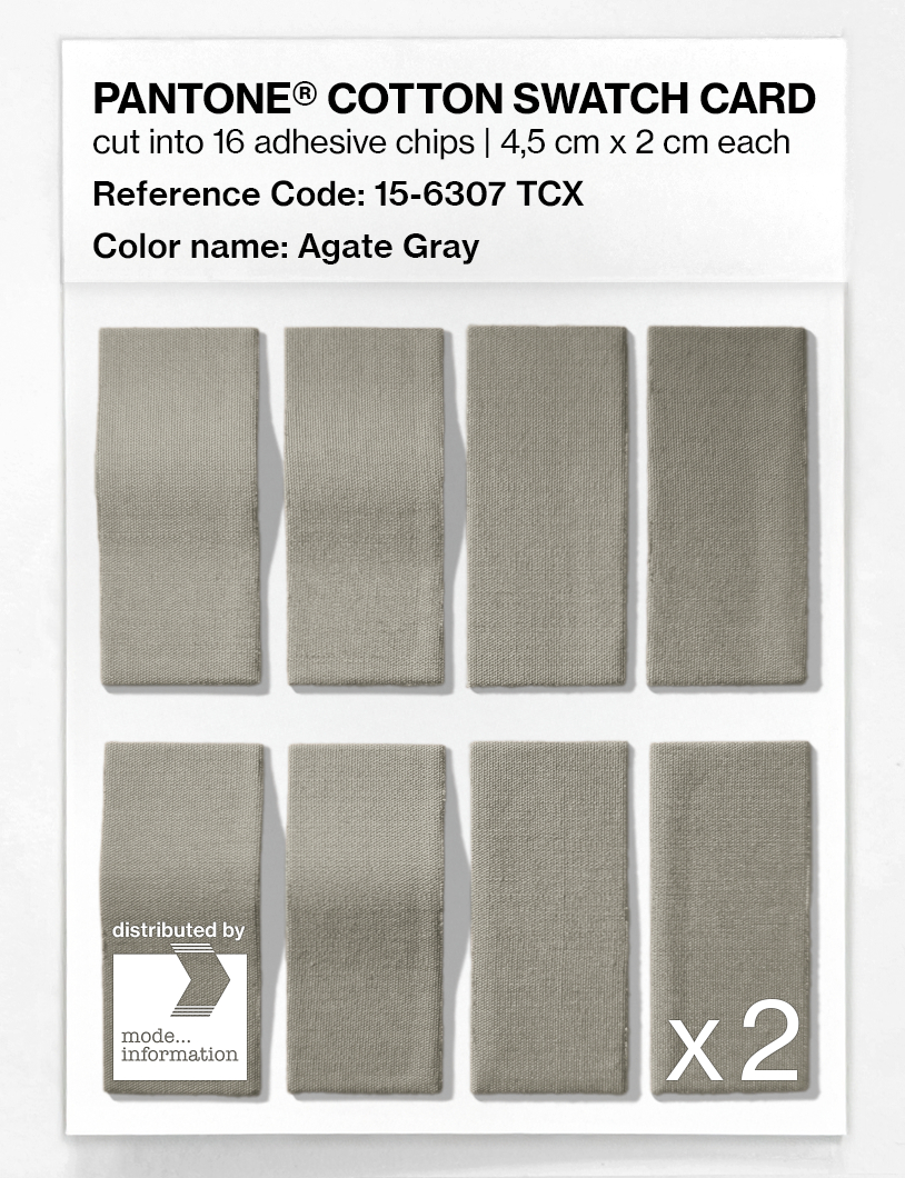 Product image 5 of the product “PANTONE® COTTON SWATCH CARD 15-6307 TCX Agate Gray ”
