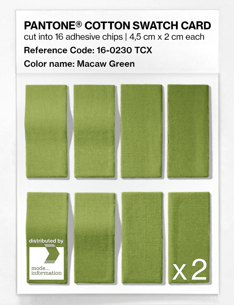 Product image 5 of the product “PANTONE® COTTON SWATCH CARD 16-0230 TCX Macaw Green ”