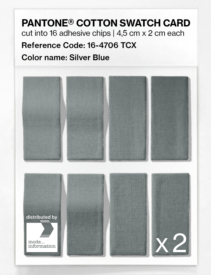 Product image 5 of the product “PANTONE® COTTON SWATCH CARD 16-4706 TCX Silver Blue ”